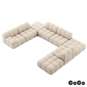 CoCo sofa typu C 306x306x306 bucle krem